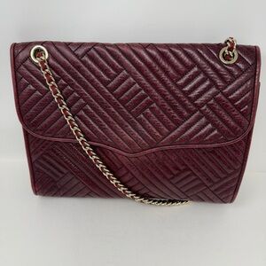 Rebecca Minkoff Leather Affair Quilted Oversized Envelope Shoulder Bag Burgundy